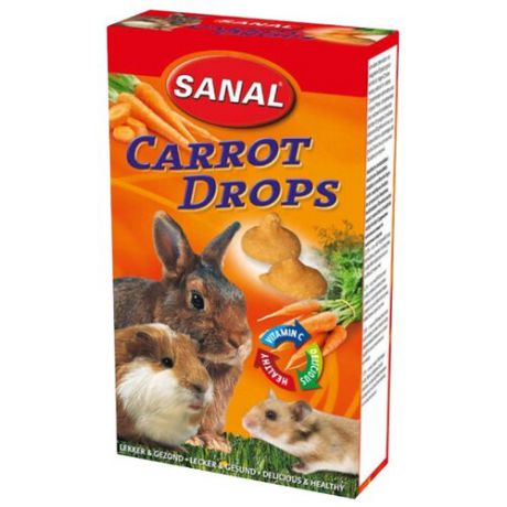 Лакомство для кроликов, грызунов SANAL Carrot Drops 45 г