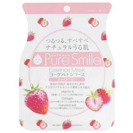 Sun Smile тканевая маска Pure smile Yogurt на йогуртовой основе с экстрактом клубники, 23 мл