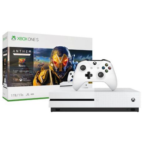 Игровая приставка Microsoft Xbox One S 1 ТБ белый + Anthem