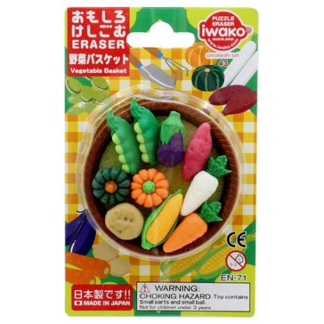 IWAKO Набор ластиков Vegetable Basket ассорти