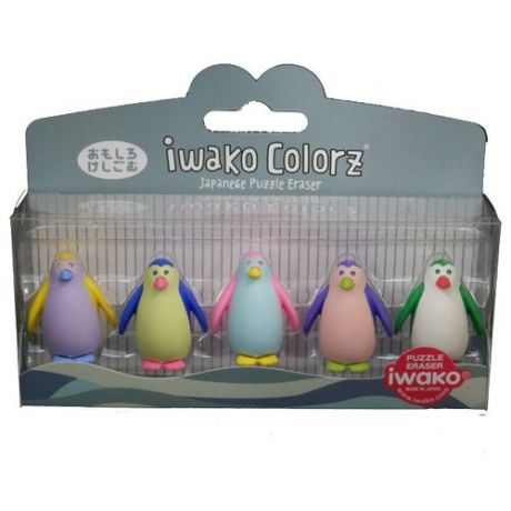 IWAKO Набор ластиков Colorz Penguin ассорти