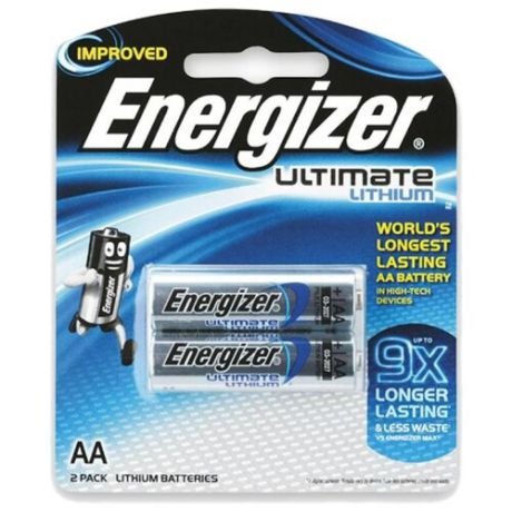 Батарейка Energizer Ultimate Lithium AA 2 шт блистер
