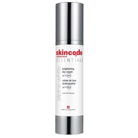 Skincode Essentials Alpine White Brightening day cream spf 15 Осветляющий дневной крем для лица SPF 15, 50 мл