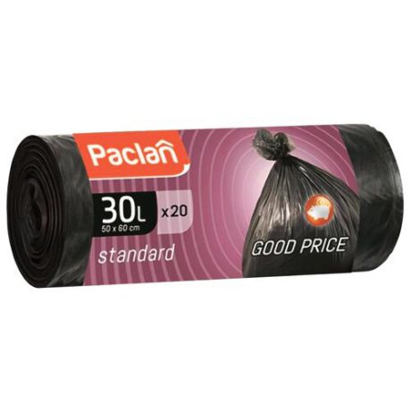 Мешки для мусора Paclan 30 л (20 шт.) черный