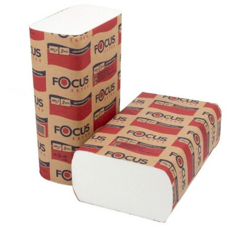 Полотенца бумажные Focus Z-сложения белые двухслойные 5041537, 20 рул., 200 л.