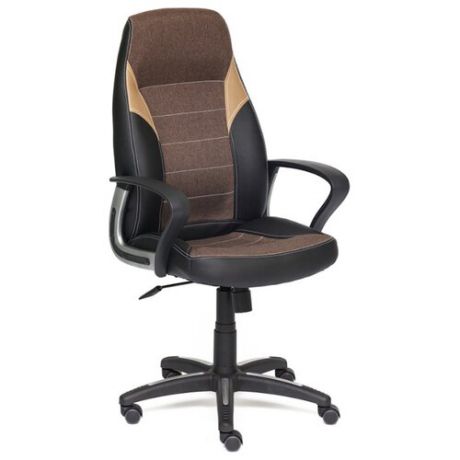 Компьютерное кресло TetChair Интер, обивка: текстиль/искусственная кожа, цвет: черный/коричневый/бронзовый