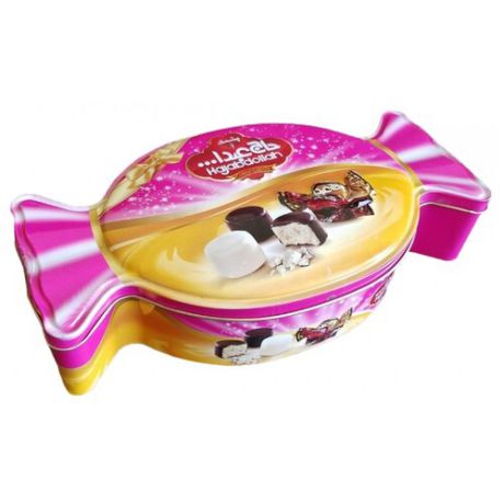 Набор конфет Hajabdollah «Кэнди» из пашмалы с молочным вкусом и вкусом ванили в глазури, 450 г розовый/желтый