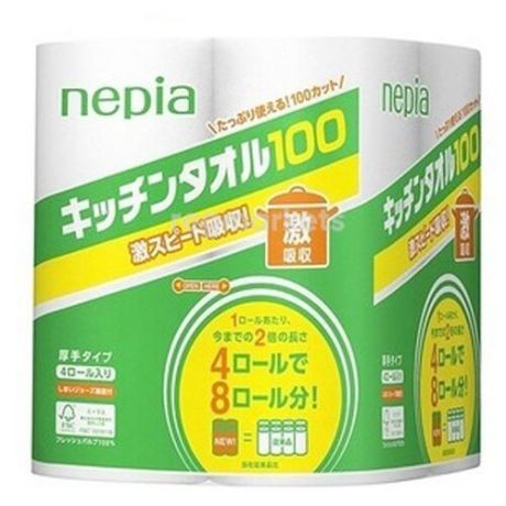 Полотенца бумажные Nepia белые повышенной плотности, 4 рул.