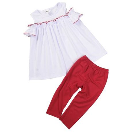 Комплект одежды looklie размер 122-128, белый-красный