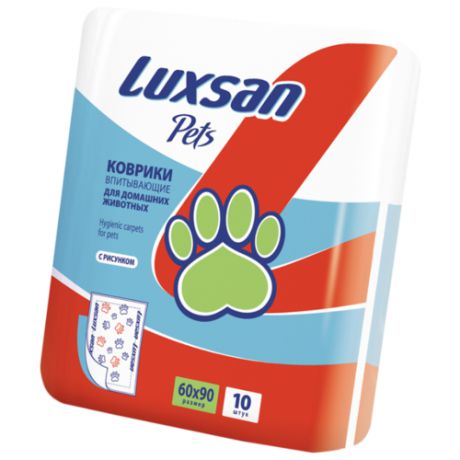 Пеленки для собак впитывающие Luxsan Pets с рисунком 60х90 см 10 шт.