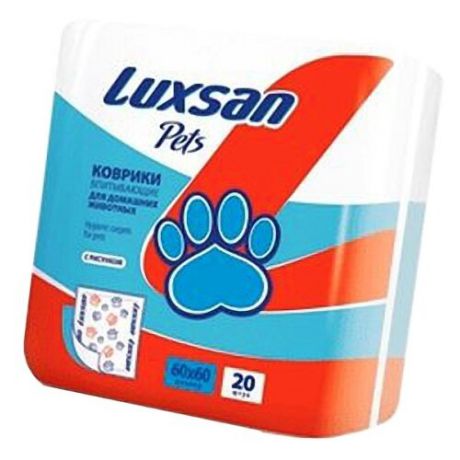Пеленки для собак впитывающие Luxsan Pets с рисунком 60х60 см 20 шт.