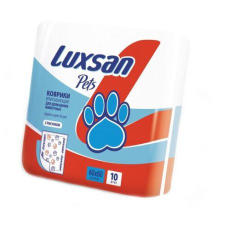 Пеленки для собак впитывающие Luxsan Pets с рисунком 60х60 см 10 шт.