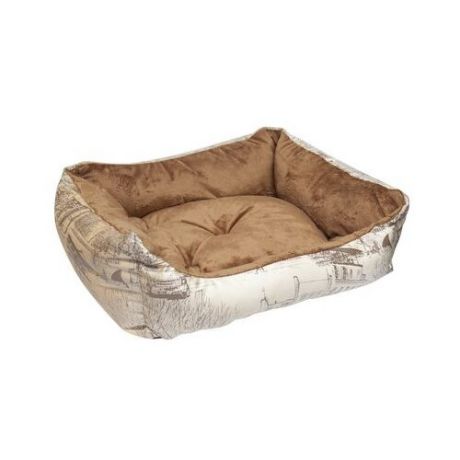 Лежак для кошек, для собак Зооник Милано (22224-2) 52х45х17 см бежевый/коричневый