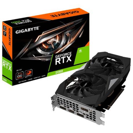 Видеокарта GIGABYTE GeForce RTX 2060 1755MHz PCI-E 3.0 6144MB 14000MHz 192 bit HDMI HDCP OC (rev. 1.0) Retail