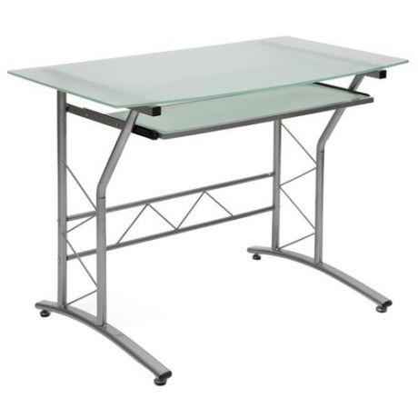 Компьютерный стол TetChair ST-F1018, 100х60 см, цвет: серый каркас/стекло матовое