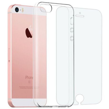 Чехол UVOO + Защитное стекло для Apple iPhone 5/iPhone 5S/iPhone SE (U004657APP) прозрачный