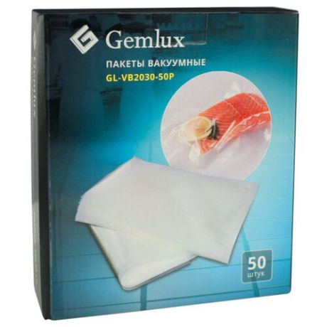 Пакеты для хранения продуктов Gemlux GL-VB2030-50P, 30 см х 20 см, 50 шт, белый