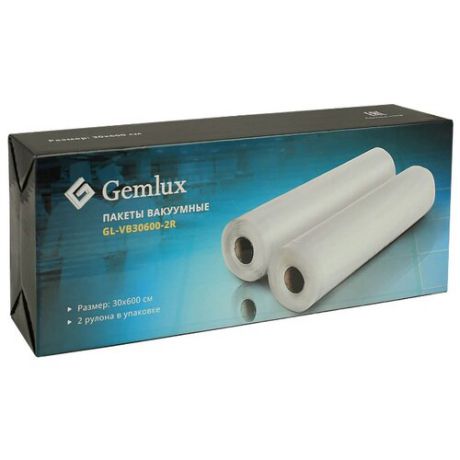 Пакеты для хранения продуктов Gemlux GL-VB30600-2R, 6 м х 30 см, 2 шт, белый