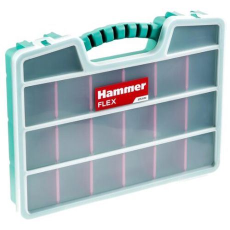Органайзер Hammer Flex 235-013 39x30x6 см прозрачный/зеленый