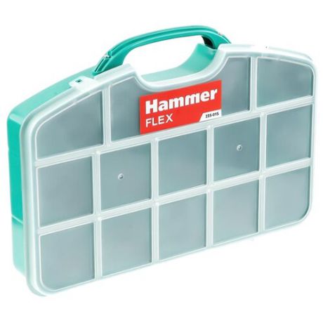 Органайзер Hammer Flex 235-015 36x25x6 см прозрачный/зеленый