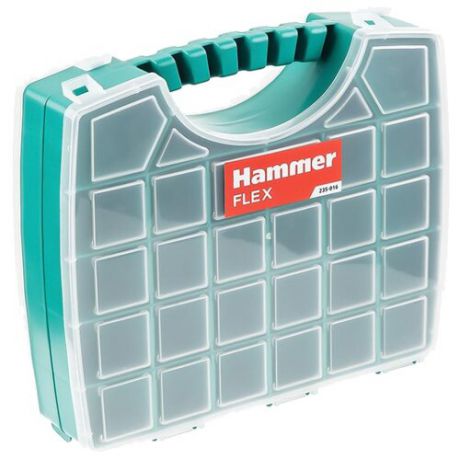 Органайзер Hammer Flex 235-016 33x28.5x8.5 см прозрачный/зеленый