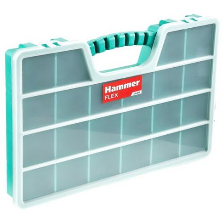 Органайзер Hammer Flex 235-017 51x32.5x6 см прозрачный/зеленый