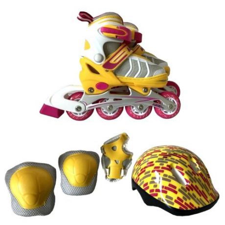 Раздвижные роликовые коньки ASE-Sport + защита, шлем, набор ASE-631 Combo р. 31 – 34