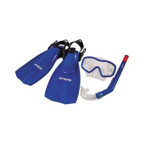 Набор для плавания с ластами ATEMI 24200 размер 28-31 синий