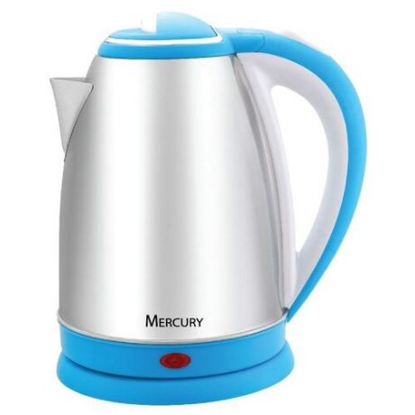 Чайник Mercury MC-6618, серебристый/голубой