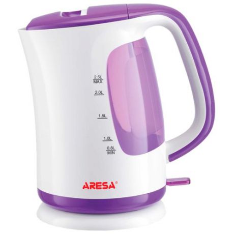 Чайник ARESA AR-3435, белый/фиолетовый