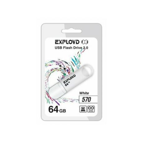 Флешка EXPLOYD 570 64GB white