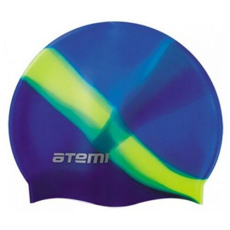 Шапочка для плавания ATEMI MC407 зеленый/синий до 56 см.