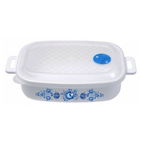 Phibo Емкость для холодильника и микроволновой печи с декором 1,6л (431184802) голубой с рисунком