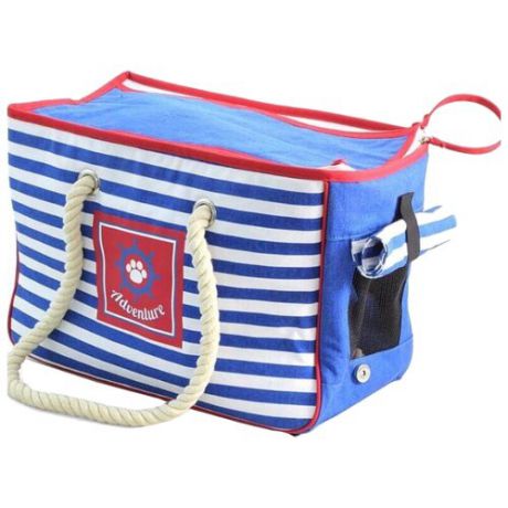 Переноска-сумка для собак Triol Nautica 41х20х28 см голубой/белый/красный