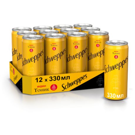 Газированный напиток Schweppes Indian Tonic, 0.33 л, 12 шт.