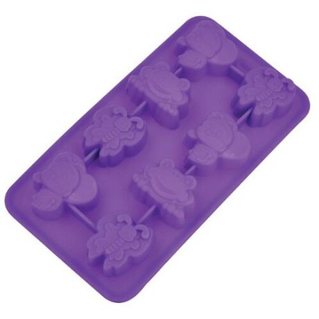 Форма для льда Regent Фауна, 8 ячеек фиолетовый