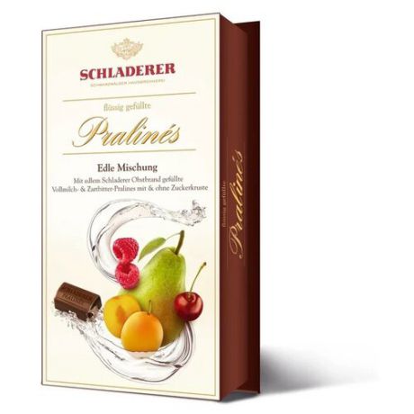 Набор конфет Schladerer Edle Mischung с начинкой из бренди, 127 г белый/красный