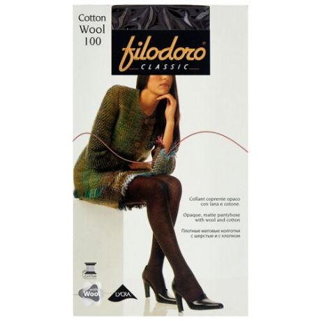 Колготки Filodoro Classic Cotton Wool 100 den, размер 4-L, coffee (коричневый)