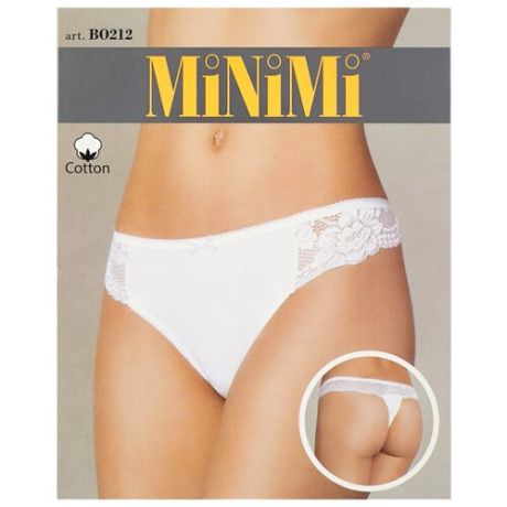 MiNiMi Трусы стринги с кружевом, размер 42/XS, nudo
