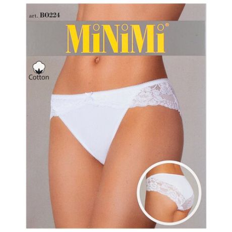 MiNiMi Трусы слипы средней посадки с кружевом, размер 54/3XL, nero