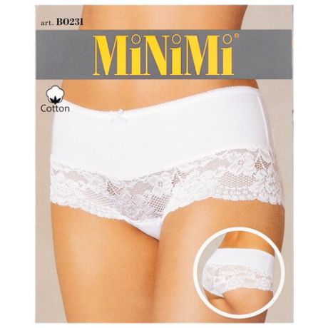 MiNiMi Трусы Трусы-шорты средней посадки с кружевом, размер 50/XL, телесный (nudo)