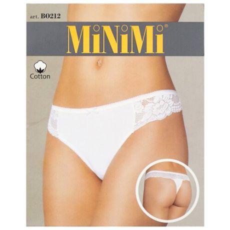 MiNiMi Трусы стринги с кружевом, размер 50/XL, nudo