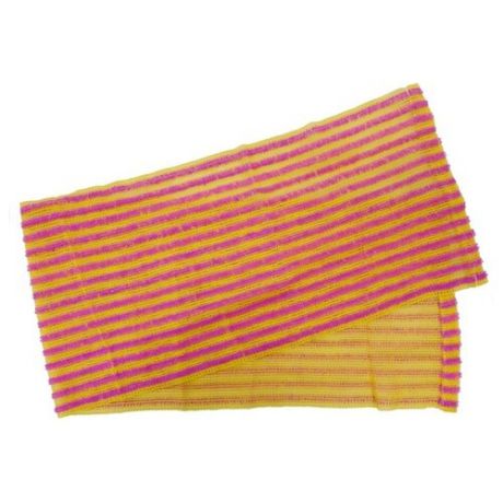 Мочалка Kokubo Мочалка массажная для тела с акриловыми волокнами Женская желтый/розовый