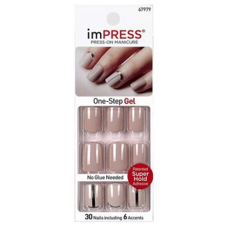 Накладные ногти imPress Press-on Manicure BIPA120 короткие Нюдовый стиль 30 шт.