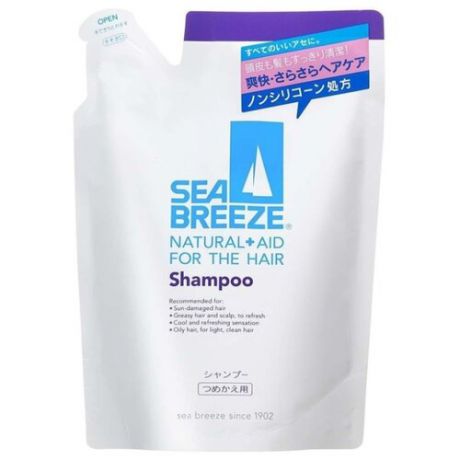 Shiseido шампунь Sea Breeze для жирной кожи головы и всех типов волос 400 мл запасной блок