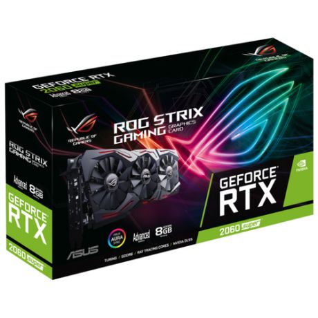 Видеокарта ASUS ROG GeForce RTX 2060 SUPER 1470MHz PCI-E 3.0 8192MB 14000MHz 256 bit 2xDisplayPort 2xHDMI HDCP STRIX GAMING Advanced Retail