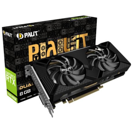 Видеокарта Palit GeForce RTX 2060 SUPER 1470MHz PCI-E 3.0 8192MB 14000MHz 256 bit DVI DisplayPort HDMI HDCP DUAL Retail