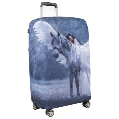 Чехол для чемодана RATEL Animal Sleeping beauty M, серебристый/синий