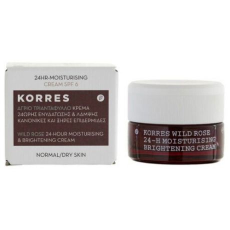 KORRES Wild Rose 24-H Moisturising Brightening Cream Увлажняющий крем для лица для нормальной и комбинированной кожи, 40 мл