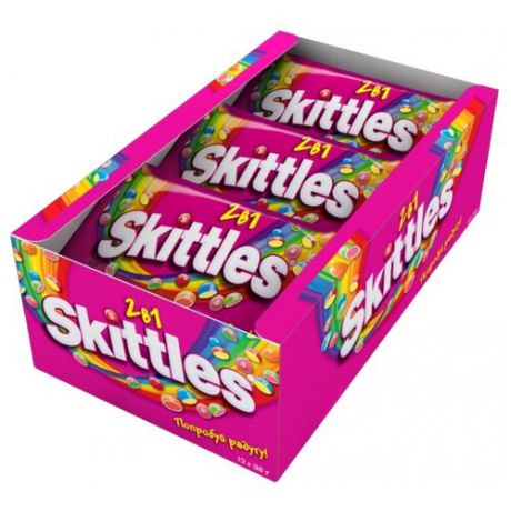 Драже Skittles 2в1, 12 шт. по 456 г